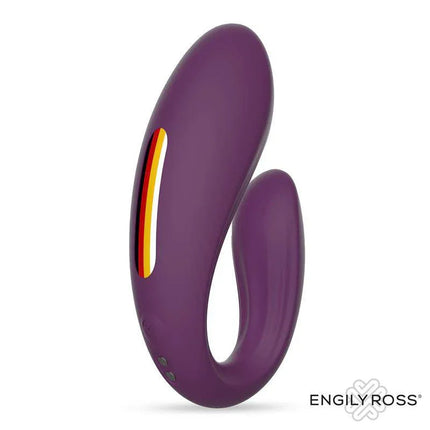 Divel Couples Toy with Remote by Engily Ross, dual-motor curved vibrator for enhanced shared pleasure, purple color, wireless control.