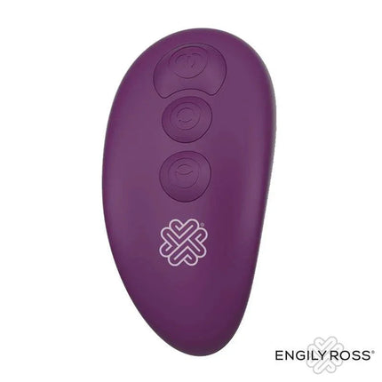 Wireless remote for Divel Couples Toy with Remote by Engily Ross, featuring three buttons for adjusting 10 vibration modes.