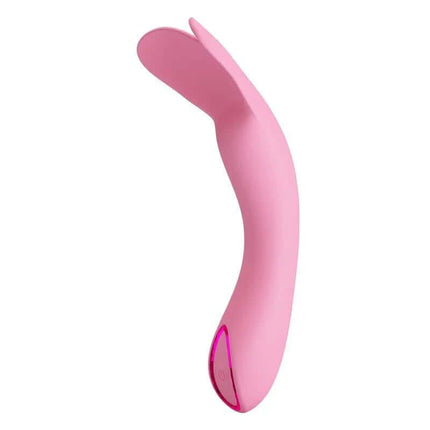 Dj Cock Vibrator G-Spot pink 10-function silicone vibrator with shimmering ring for precise G-spot stimulation and luxury design.