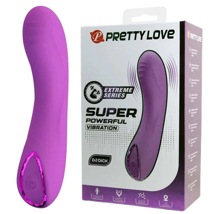 Dj Dick G-Spot Vibration in purple with packaging, featuring a decorative ring and 10 vibration functions for precise G-spot stimulation.