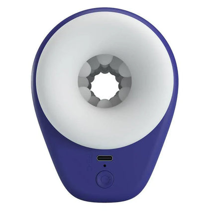 Close-up of Dj Lady Men Masturbator with Vibration showcasing textured sleeve and ergonomic design.