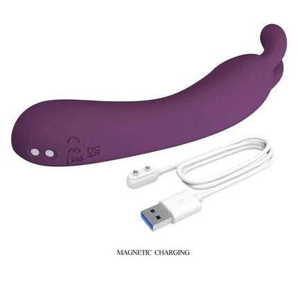 Dj Rabbit G-Spot Vibrator with magnetic charging cable, premium silicone design for targeted G-spot stimulation.