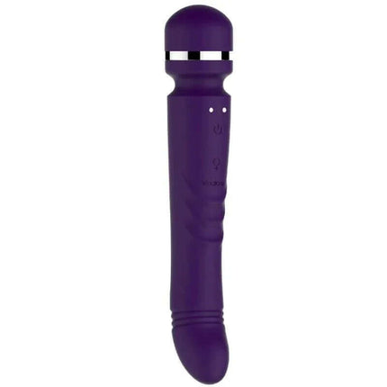 Doble-Head Massager Yoni Dark Lilac with dual-action design for external and internal stimulation, featuring a sleek purple finish.