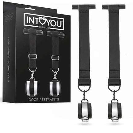 Door Restraint Kit with Adjustable and Removable Cuffs from Intoyou BDSM Line, featuring neoprene straps and metal rings for secure play.
