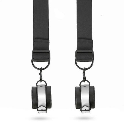 Door Restraint Kit with Adjustable and Removable Cuffs featuring black Neoprene straps and metal rings for secure restraint.