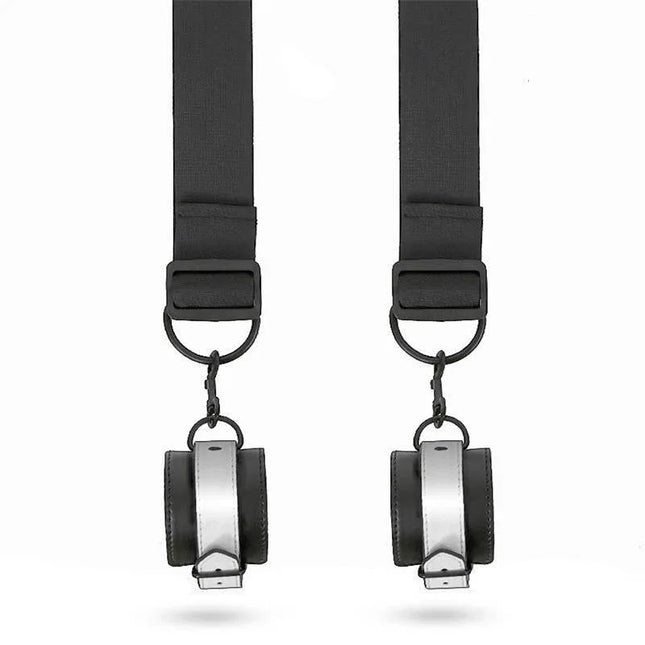 Door Restraint Kit with Adjustable and Removable Cuffs featuring black Neoprene straps and metal rings for secure restraint.