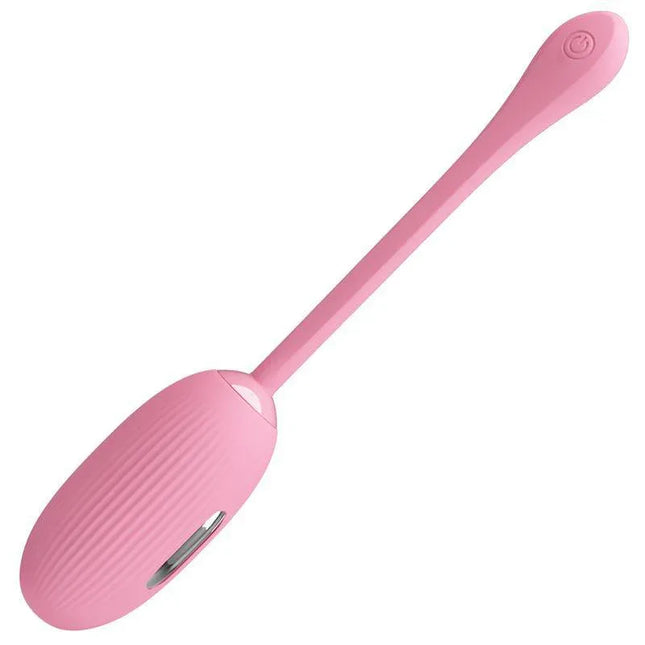 Doreen Electro Shock Vibrating Egg with App Control, pink rechargeable vibrator with flexible cord for internal and external use.