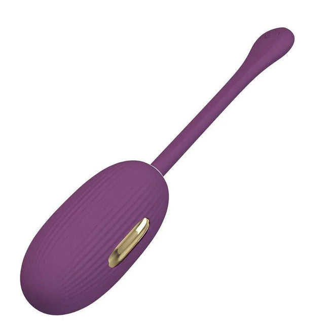 Doreen Vibrating Egg with Electro Shock and App in purple with flexible cord for intimate stimulation and app control.