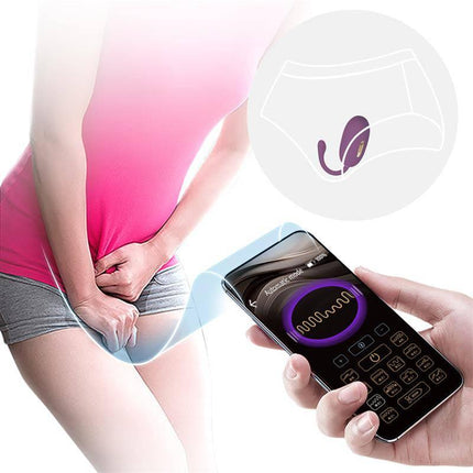 Doreen Vibrating Egg with Electro Shock and App shown with smartphone control for personalized sensations.