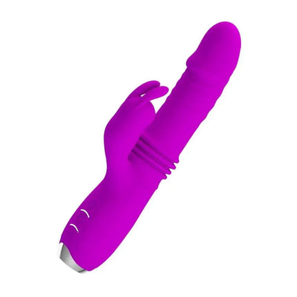 Dorothy Thrusting Vibrator USB Purple featuring dual stimulation with medical-grade silicone for beginners