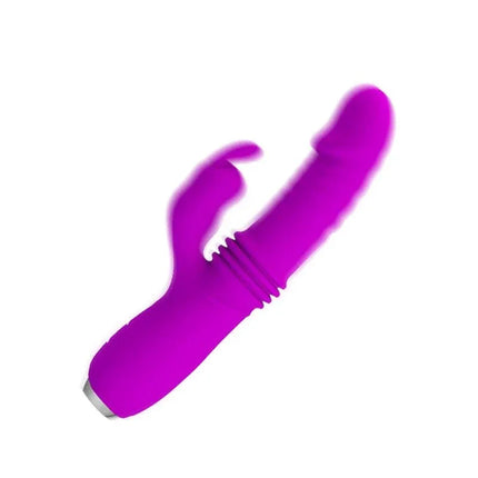 Dorothy Thrusting Vibrator USB Purple, beginner-friendly, dual stimulation with internal thrusting and clitoral stimulator.