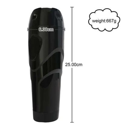 Dimensions and weight of Dot Vagina Masturbator with Vibration, showing 6.30cm diameter, 25.00cm length, and 667g weight.