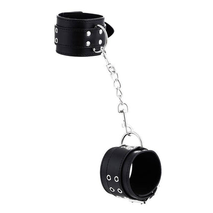 Double Buckle Adjustable handcuffs with chain showcasing secure BDSM restraint design