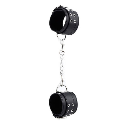Double Buckle Adjustable handcuffs with two-point buckle design for secure fit in BDSM activities.