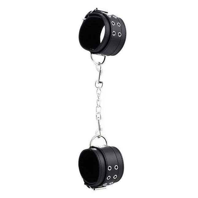 Double Buckle Adjustable handcuffs with two-point buckle design for secure fit in BDSM activities.