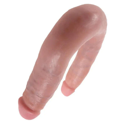 Double Dildo 5 with realistic veins and shaft, featuring a powerful suction cup base for versatile use.