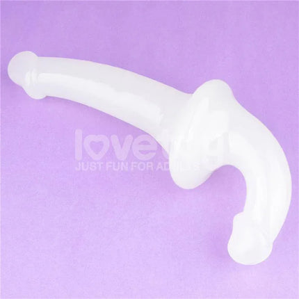 Double dildo Lumino Play Blue Light 10.5 on purple background