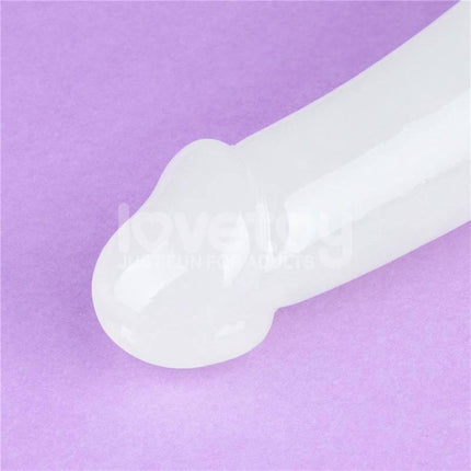 Double dildo Lumino Play Blue Light 10.5 glowing tip on purple background