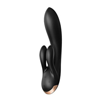 Double Flex G-Spot Vibe 3 Motors Satisfyer APP Connect Black, premium silicone vibrator for G-spot and clitoral stimulation.