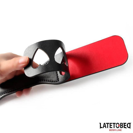 Double Layers Paddle Heart 32 cm with red heart design by Latetobed, featuring two-layer PU construction for bold sensations.