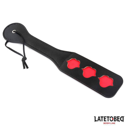 Double Layers Paddle lips 32 cm with red lips design and two-layer PU construction for BDSM play.