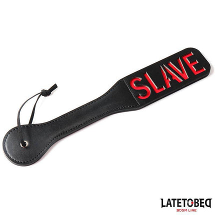 Double Layers Paddle SLAVE 32 cm with bold design and durable PU construction from Latetobed.
