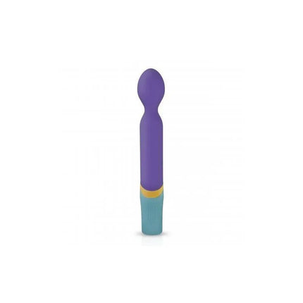 Double Stimulation Base USB vibrator with purple flexible head for internal and external pleasure, featuring diverse vibration functions.