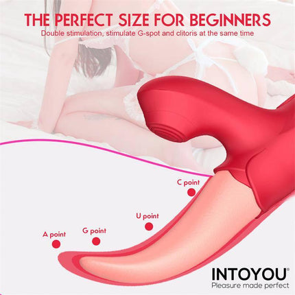 Double Stimulator Crazy Tongue and Pulsation for beginners with diagram highlighting stimulation points