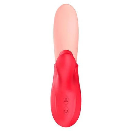 Double Stimulator Crazy Tongue and Pulsation in pink with ergonomic design for ultimate sensation and 10 vibration modes.