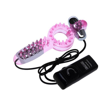 Double Vibrating Cock Ring Couple Collection Pink with remote control for shared pleasure