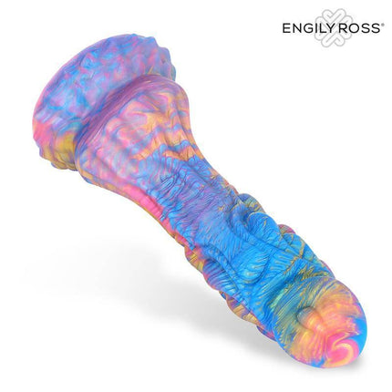 Drakeon Liquid Silicone Dildo 18 cm in vibrant colors, dragon-inspired texture, made of body-safe silicone for multi-directional stimulation.