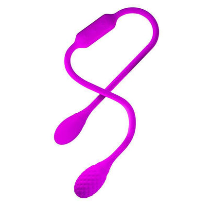 Dream Lovers Whip Stimlator Eggs purple double-stimulation set with 12 vibration functions, rechargeable and cordless for versatile pleasure.