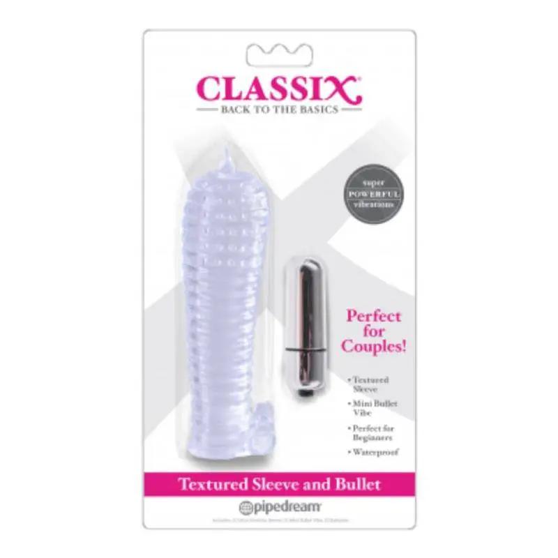 Dua Textured Sleeve and Mini Bullet Clear - secretsextoys.store