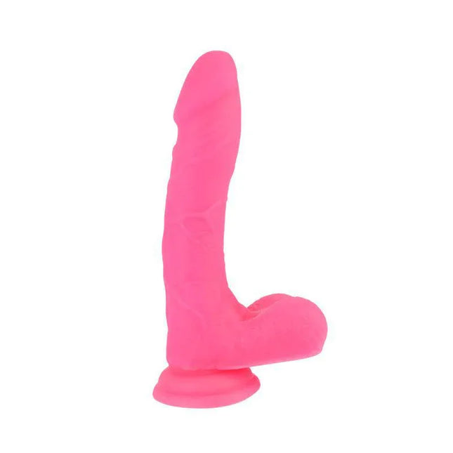 Pink Dual Density Dildo 8 with lifelike texture and soft outer layer