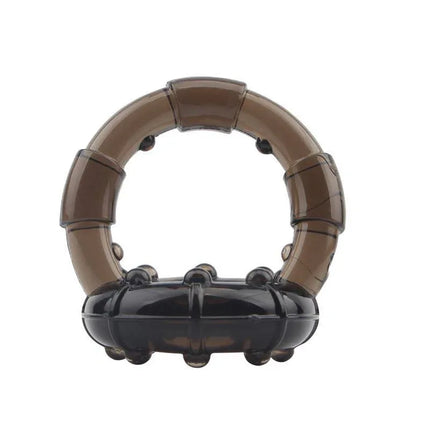 Dual Enhancement Ring for intensified sensations and control, featuring dual rings, phthalate-free TPE material, in black, super elastic.