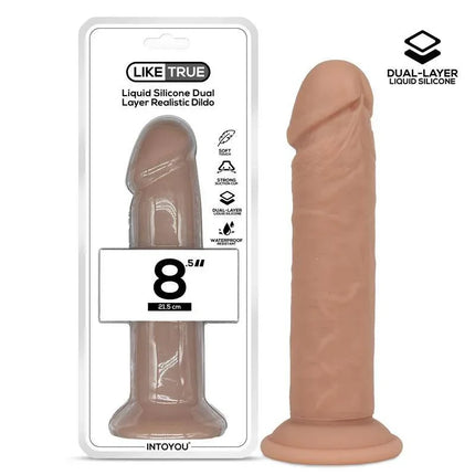 Dual Layer Dildo 8.5 Flesh with realistic texture and packaging