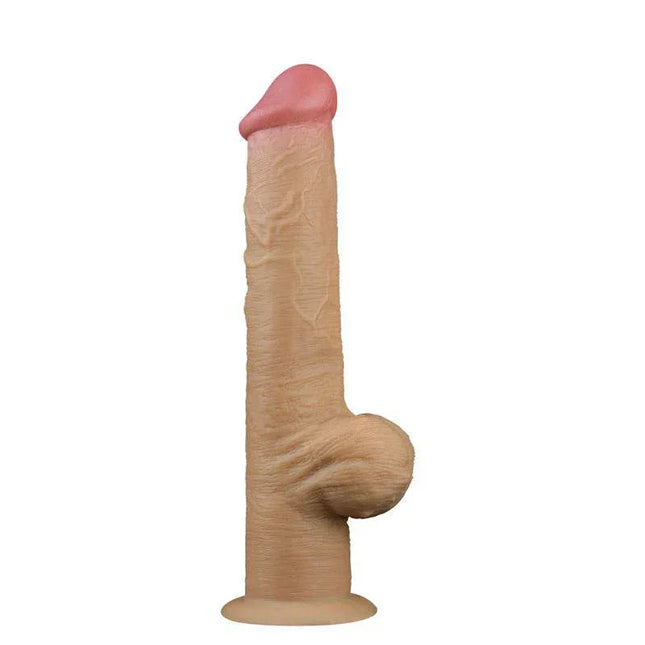 Dual Layered Dildo 12.5 with realistic silicone design for lifelike pleasure and satisfying thrusts.