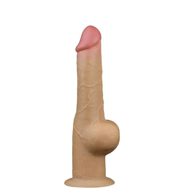 Dual Layered Dildo 9.5 by Love Toy, designed for realistic texture and firmness, featuring a soft silicone outer layer and firm core.