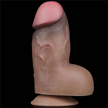 Dual Layered Platinum Silicone Dildo 7 with lifelike design and dual-layered construction for comfort and realism.