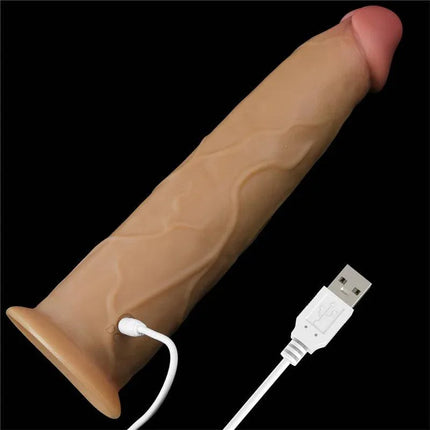 Dual Layered Vibe with Rotation 9 featuring USB charging, lifelike design, and silicone texture for realistic sensations.