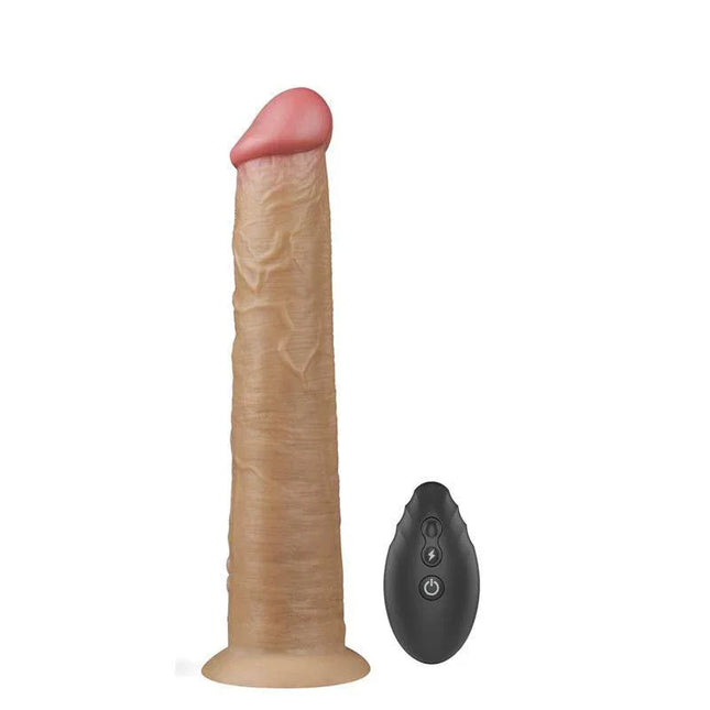 Dual Layered Vibe with Rotation Planitum Silicone 10 with remote control for lifelike pleasure