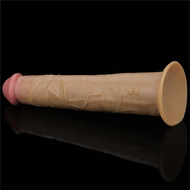 Dual Layered Vibe with Rotation Planitum Silicone 10, premium silicone vibrator with realistic texture and firm core.