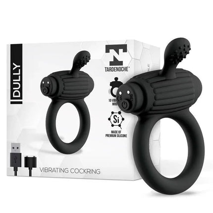 Dully Vibrating Penis Ring Silicone Magnetic USB in premium soft silicone by Tardenoche