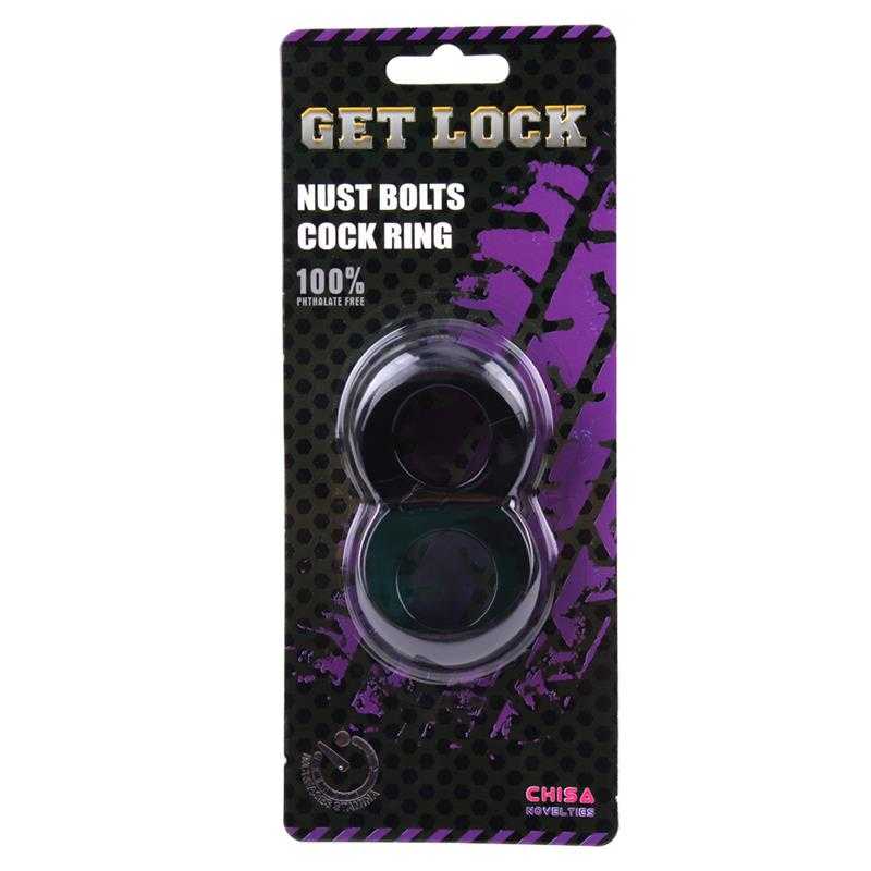 Duo Cock Ring 8 Ball Ring - Black - secretsextoys.store