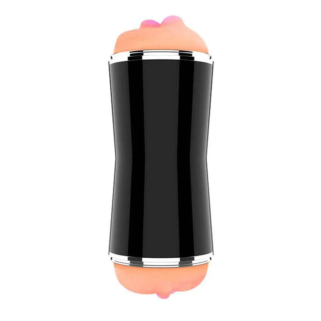 Dupple Double Hole Masturbator Vagina and Mouth with black case, featuring double-entry openings for enhanced pleasure.