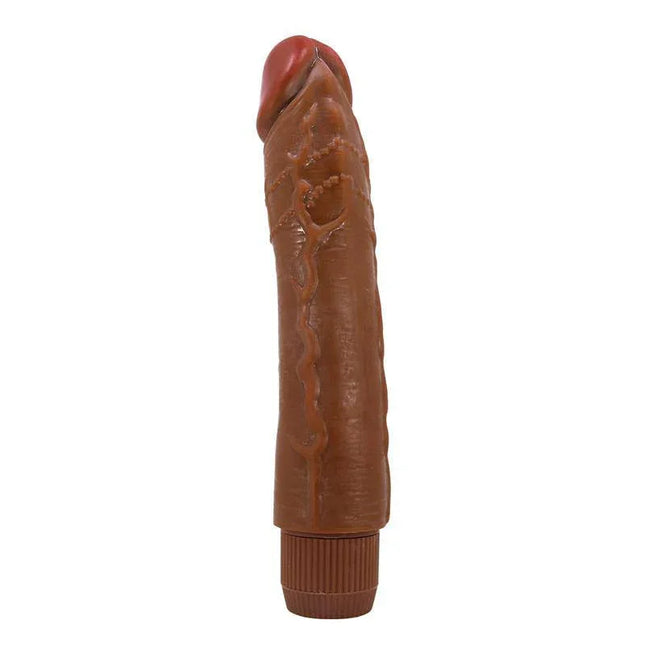 Dybbuk Realistic Vibe 9.5 vibrating dildo with realistic silhouette and multi-speed vibrations for solo pleasure.