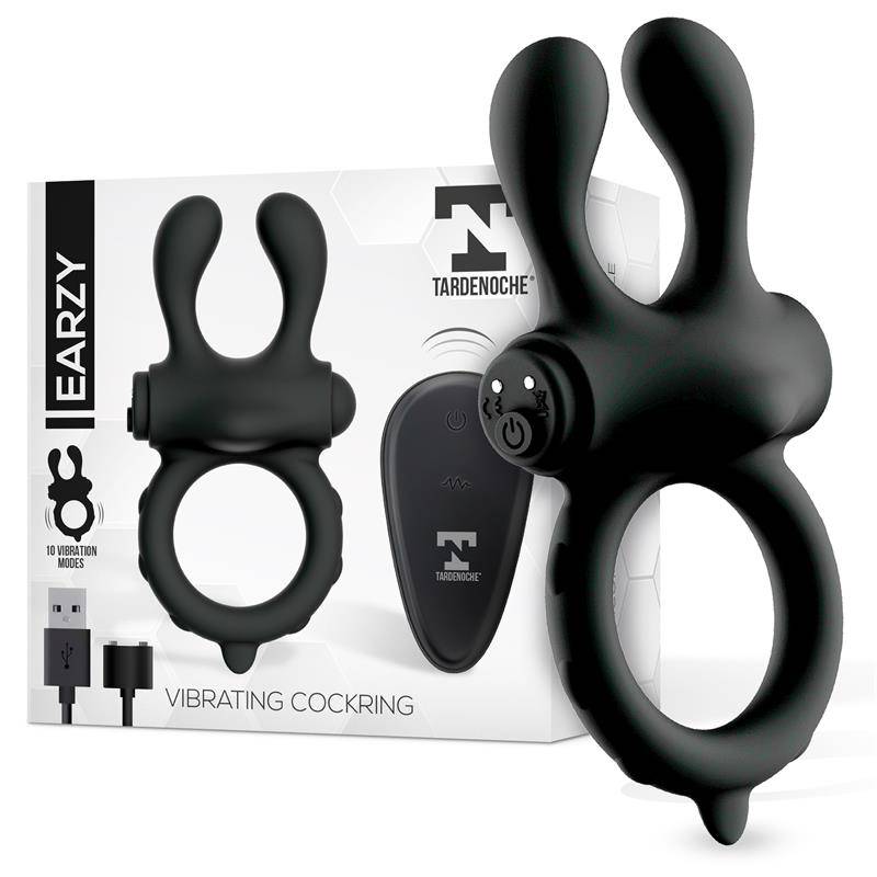 Earzy Vibrating Penis Ring with Remote Control USB Magnetic Silicone - secretsextoys.store