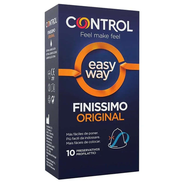 Easy Way Finissimo Original 10 uds ultra-thin condoms for enhanced sensation and spontaneity.