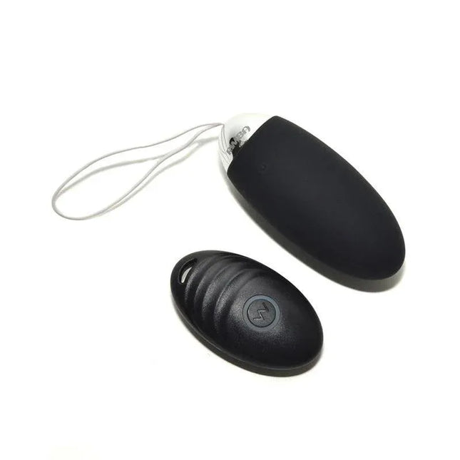Egg Vibrator with Remote Control Venice Black, rechargeable, body-safe, ergonomic design, 10 vibration modes, compact, discreet, versatile.