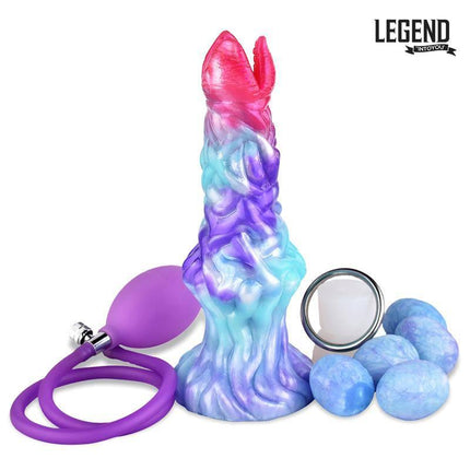 Eggryphon Ovipositor Dildo Liquid Silicone 20 cm with purple pump and silicone eggs